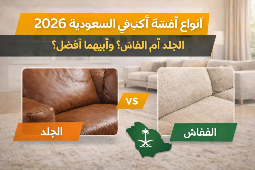 أنواع أقمشة الكنب في السعودية الجلد والقماش وأيهما أفضل