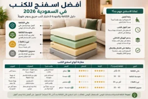 أنواع اسفنج الكنب وكثافتها لتحديد الجودة والراحة