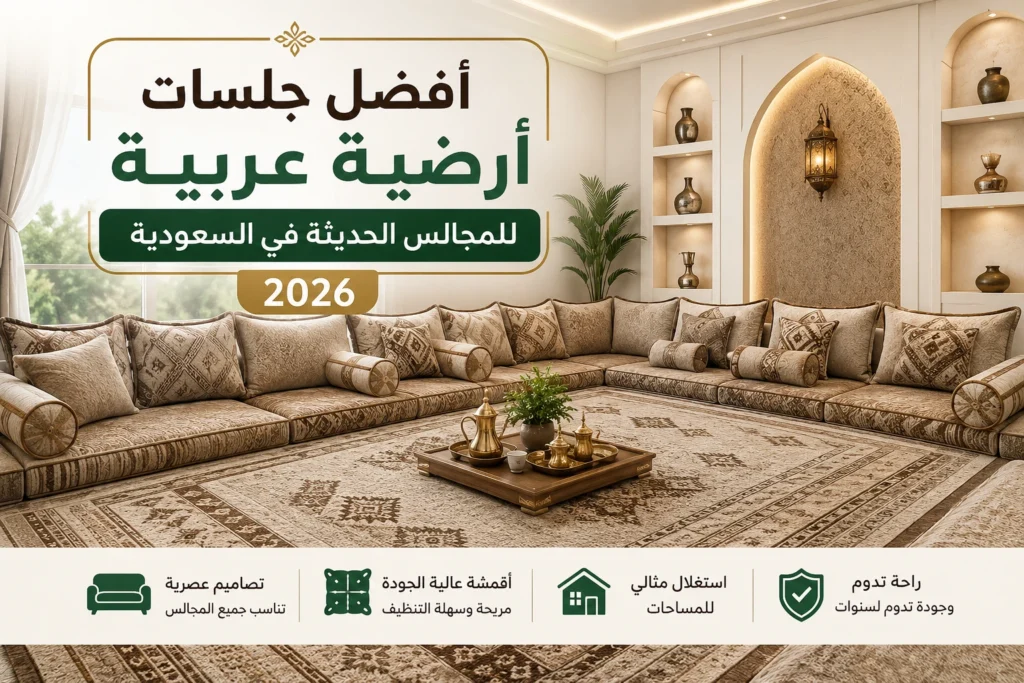 جلسات أرضية عربية مودرن للمجالس السعودية الحديثة