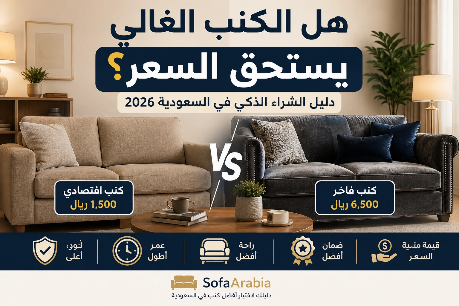 هل الكنب الغالي يستحق السعر مقارنة بالكنب الاقتصادي في السعودية
