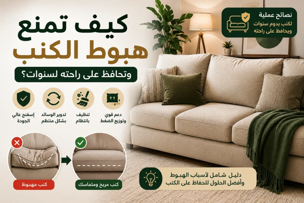 طرق منع هبوط الكنب والحفاظ على راحته لفترة طويلة