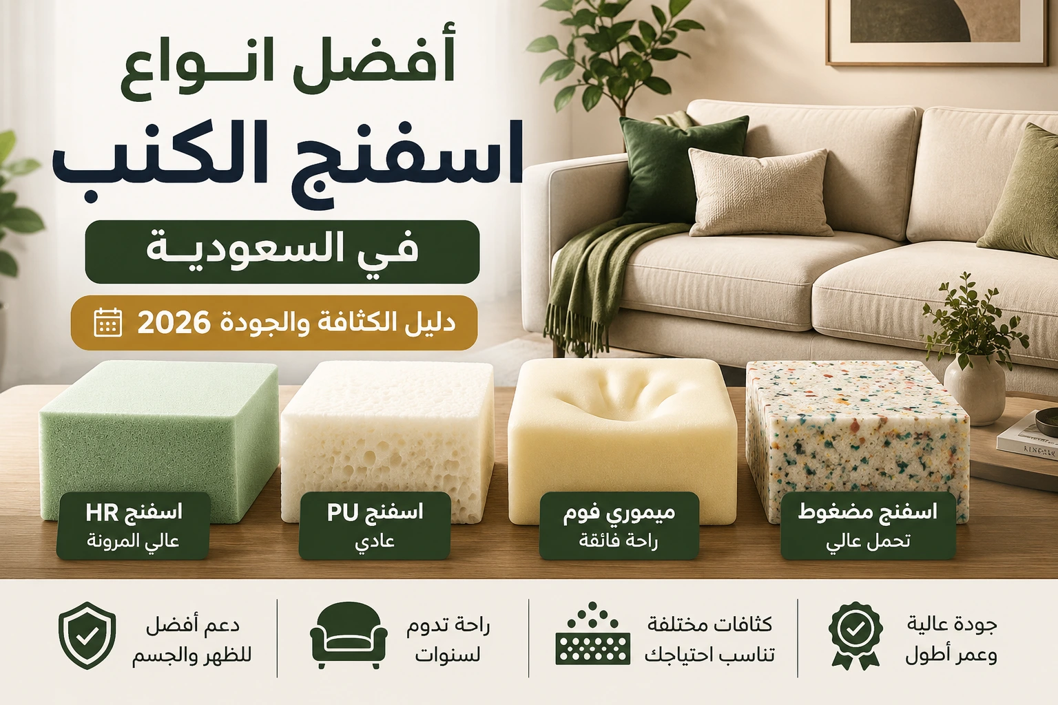 افضل انواع اسفنج الكنب في السعودية