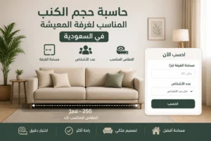 حجم الكنب المناسب لغرفة المعيشة في السعودية