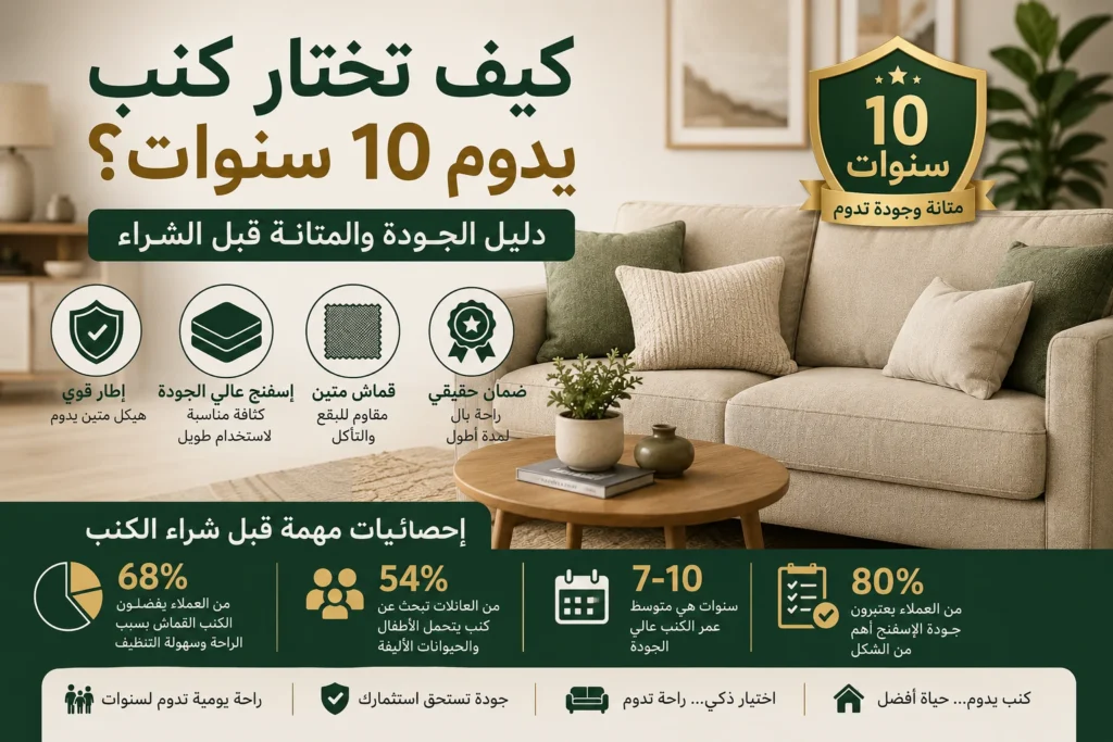 كيف تختار كنب يدوم 10 سنوات