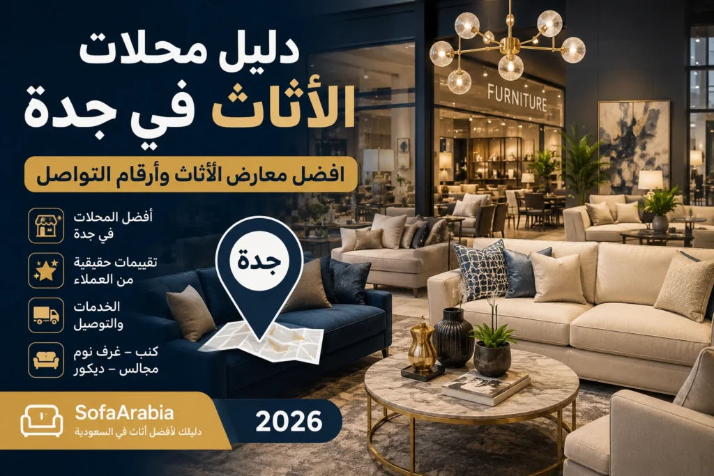 أفضل محلات الأثاث في جدة مع أشهر معارض الأثاث والكنب وغرف النوم وديكور المنزل في المملكة العربية السعودية.