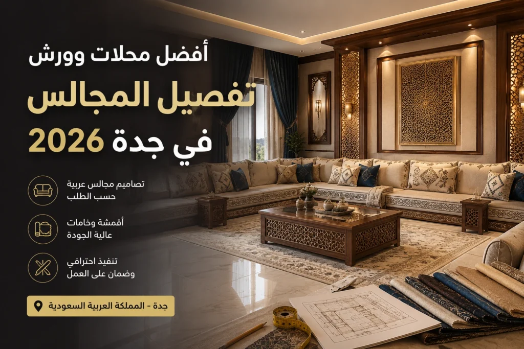 أفضل محلات وورش تفصيل المجالس في جدة مع خيارات للمجالس العربية والتفصيل حسب الطلب