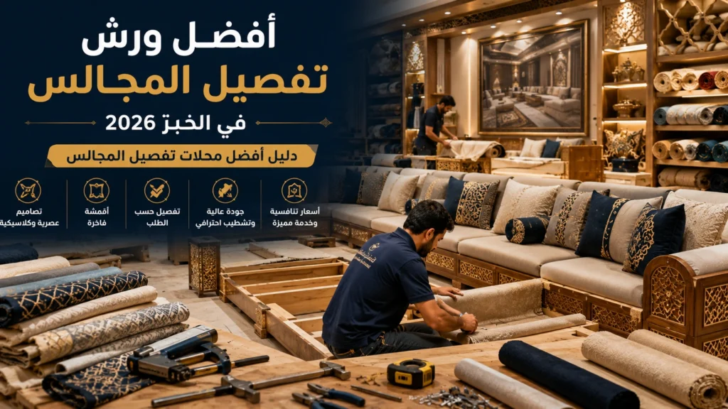 أفضل ورش تفصيل المجالس في الخبر مع خدمات تصميم المجالس العربية وتفصيل الكنب حسب الطلب