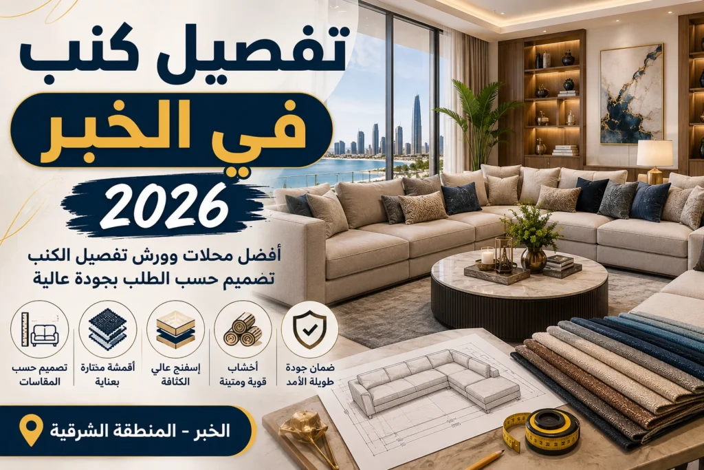 تفصيل كنب في الخبر مع أفضل محلات وورش تصميم الكنب حسب الطلب