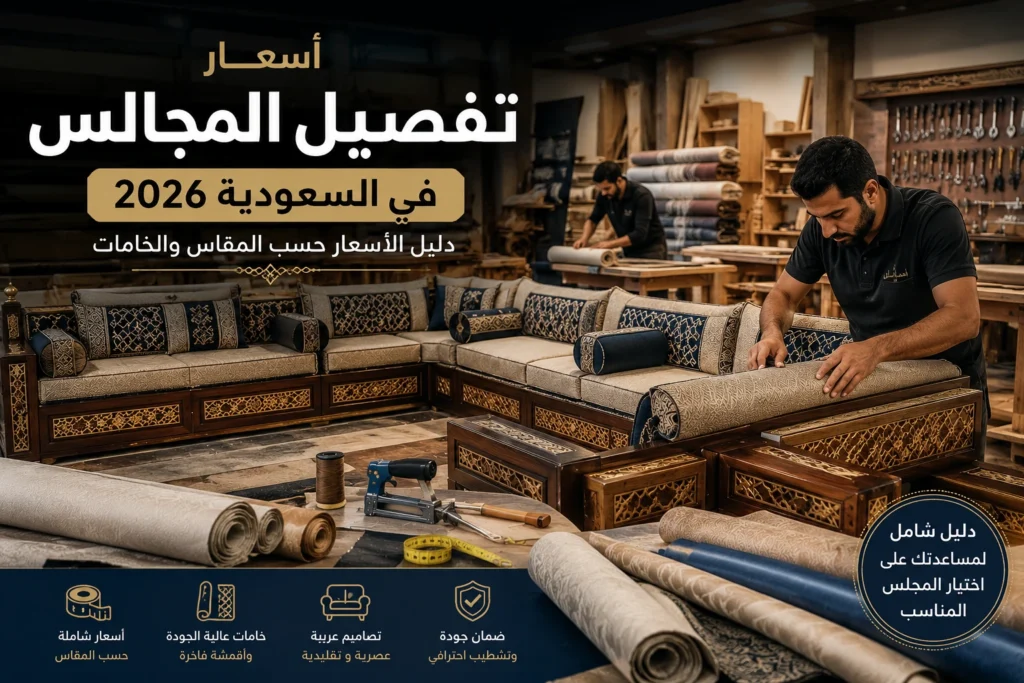 أسعار تفصيل المجالس في السعودية حسب المقاسات والخامات وجودة التنفيذ.